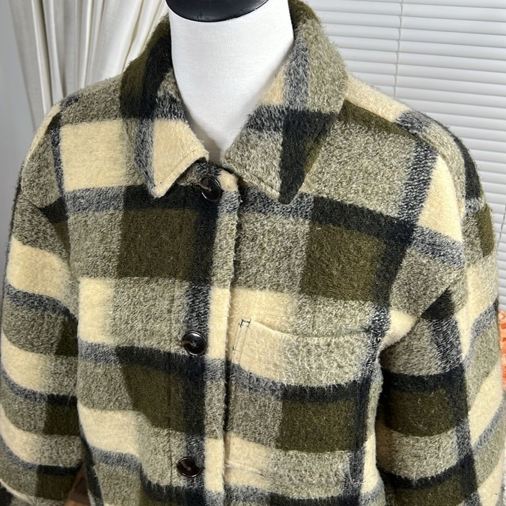 Madewell Belrose Shirt-Jacket in Maran Plaid Sz L - Picture 5 of 11